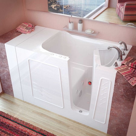 Meditub MediTub Walk-In 30 x 53 Right Drain White Whirlpool Walk-In Bathtub 3053RWH
